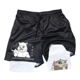 Japanese Anime Demon Slayer Peripheral Shorts Men's and Women's Summer Double Layer Beach Pants Loose Large Size Casual Shorts