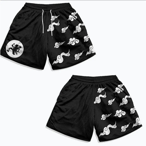 Anime Men's Gym Shorts 3D Printed Shorts Quick Dry Mesh Casual Board Shorts for Summer to Jogging Fitness Basketball