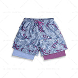 Anime Short Gyms Bilayer 2-in-1 Sports Shorts For Men Sweat-absorbent Quick-drying And Breathable Outdoor Sports Jogging Pants