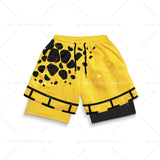 Anime Short Gyms Bilayer 2-in-1 Sports Shorts For Men Sweat-absorbent Quick-drying And Breathable Outdoor Sports Jogging Pants