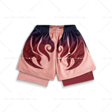 Anime Short Gyms Bilayer 2-in-1 Sports Shorts For Men Sweat-absorbent Quick-drying And Breathable Outdoor Sports Jogging Pants