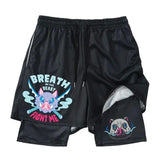 Japanese Anime Demon Slayer Peripheral Shorts Men's and Women's Summer Double Layer Beach Pants Loose Large Size Casual Shorts