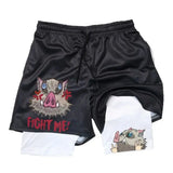 Japanese Anime Demon Slayer Peripheral Shorts Men's and Women's Summer Double Layer Beach Pants Loose Large Size Casual Shorts