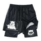 Japanese Anime Demon Slayer Peripheral Shorts Men's and Women's Summer Double Layer Beach Pants Loose Large Size Casual Shorts